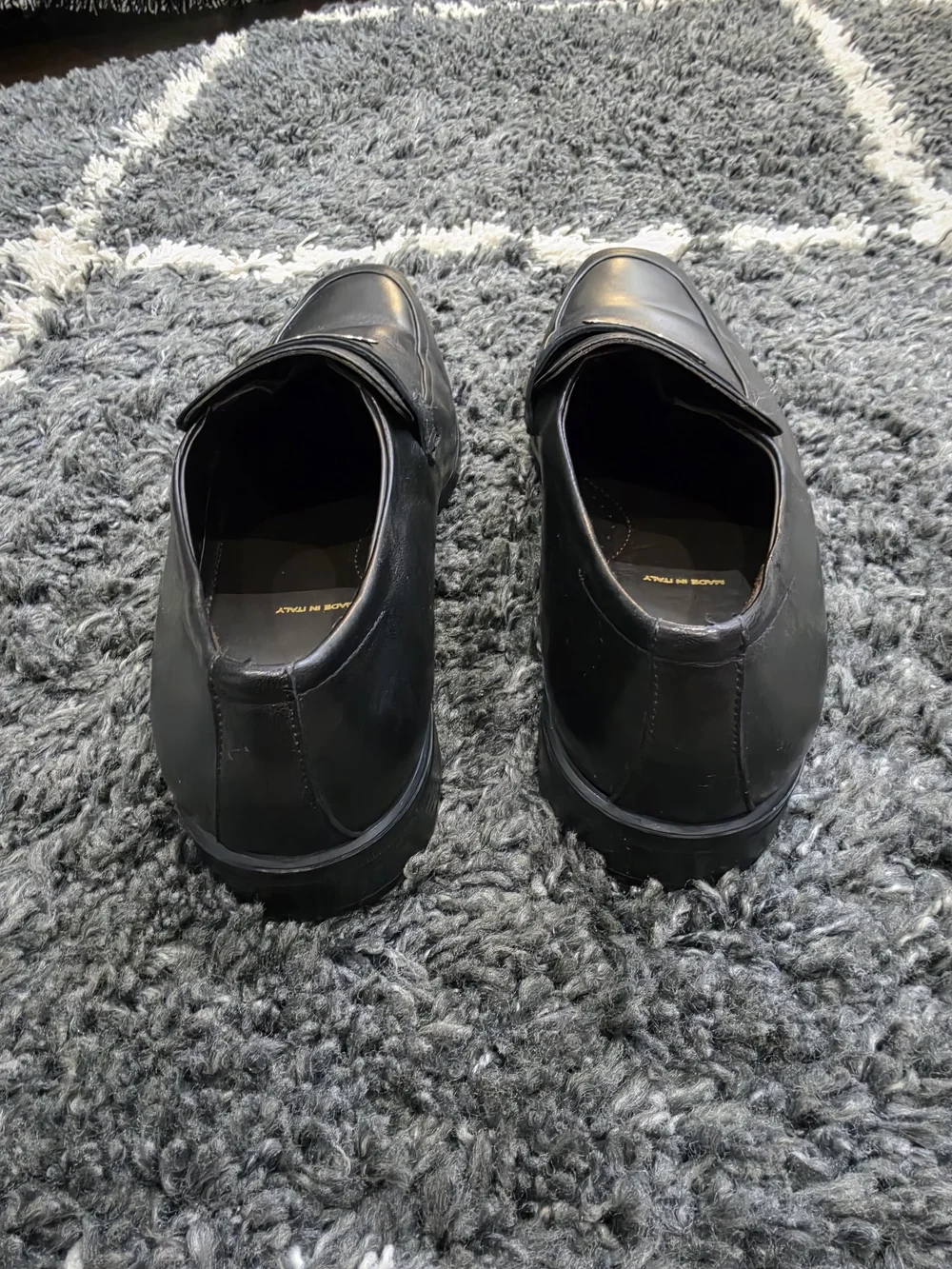 Bruno Magli Men’s Black Leather Slip-On Loafers Size 11.5 Made in Italy